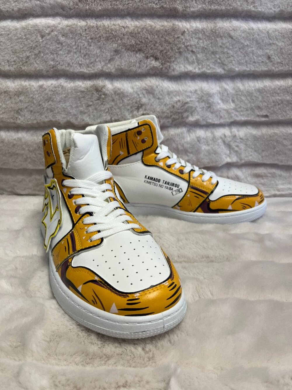 Men's Size 8.5 Zenitsu Agatsuma Demon Slayer inspired shoes